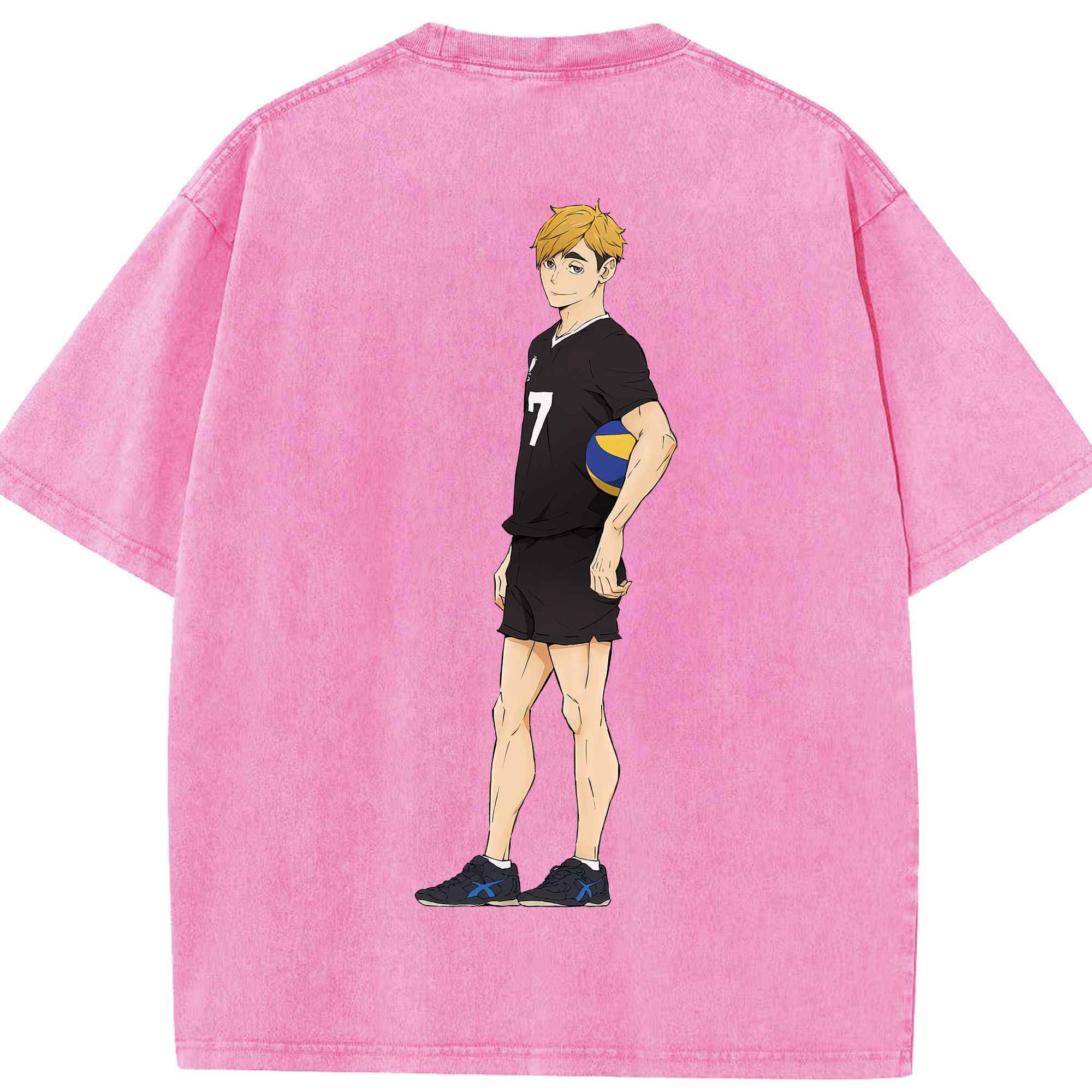 （画像用） ハイキュー!! Haikyu!! 綿100% ヴィンテージ風 半袖Tシャツ（背面プリント）